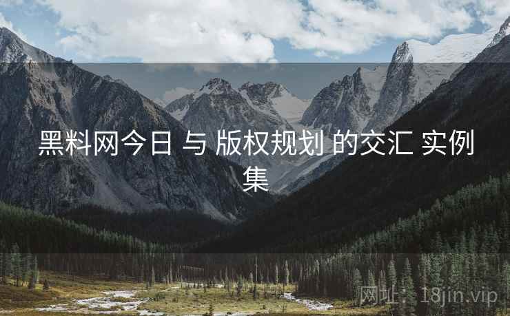 黑料网今日 与 版权规划 的交汇 实例集  第1张