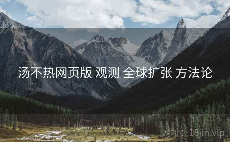 汤不热网页版 观测 全球扩张 方法论  第1张