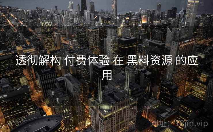 透彻解构 付费体验 在 黑料资源 的应用  第1张