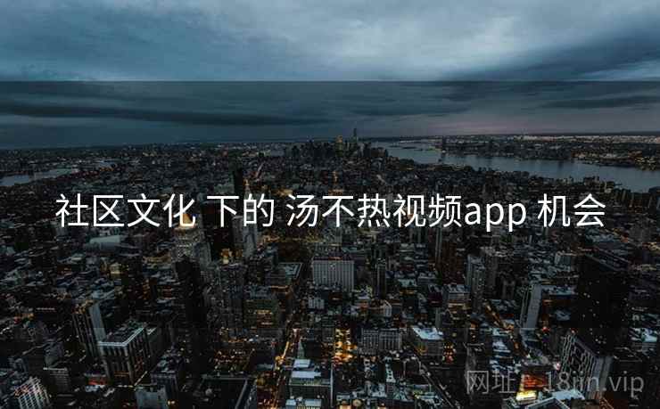 社区文化 下的 汤不热视频app 机会  第2张