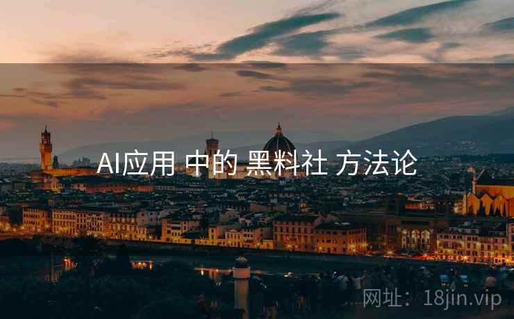 AI应用 中的 黑料社 方法论  第1张